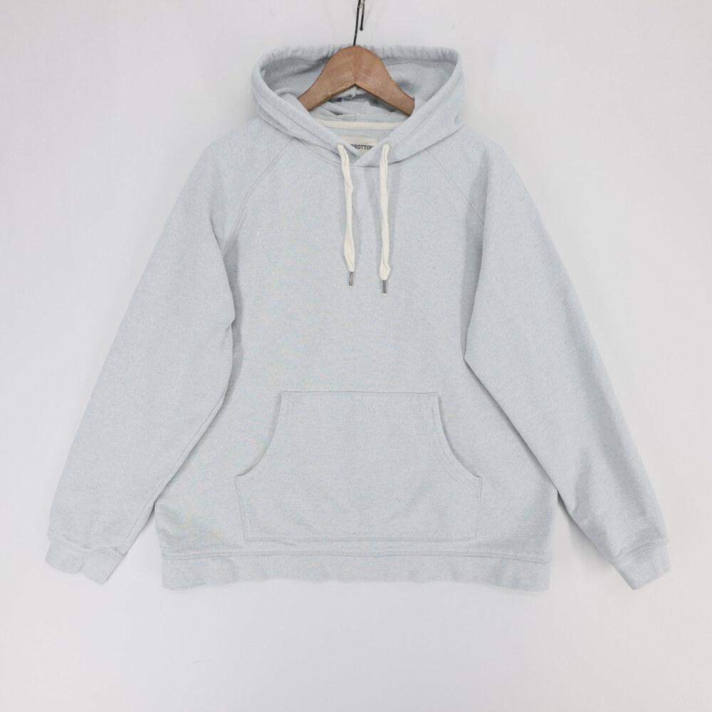 Bearbottom Upcycled Denim Hoodie Mens XL Blue Heather Pullover Raglan